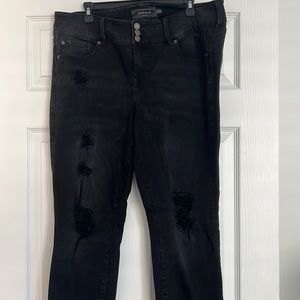 Black distressed jeggings by torrid